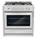 Cosmo 4-Piece Appliance Package - 36-Inch Dual Fuel Range, Wall Mount Range Hood Hood, Dishwasher and Refrigerator in Stainless Steel (COS-4PKG-072) Cosmo