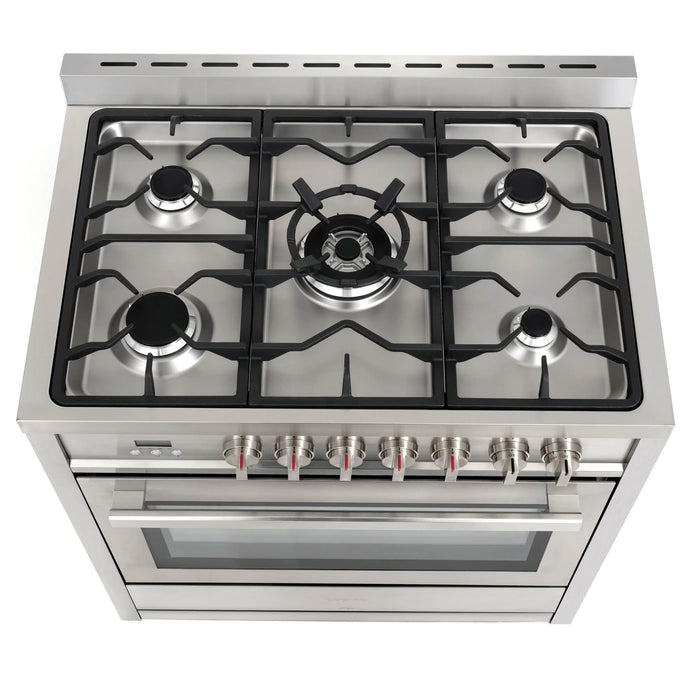Cosmo 4-Piece Appliance Package - 36-Inch Dual Fuel Range, Wall Mount Range Hood Hood, Dishwasher and Refrigerator in Stainless Steel (COS-4PKG-072) Cosmo