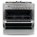 Cosmo 4-Piece Appliance Package - 36-Inch Dual Fuel Range, Wall Mount Range Hood, Dishwasher and Refrigerator in Stainless steel (COS-4PKG-073) Cosmo