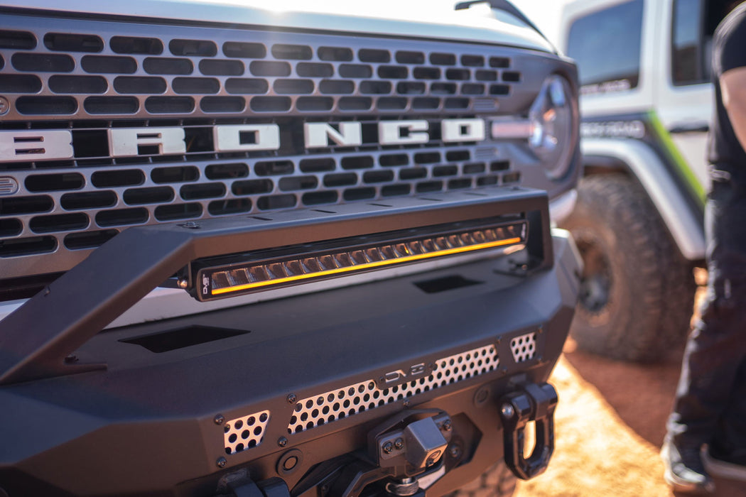 DV8 Offroad 2021-2026 Ford Bronco MTO V2 Front Bumper – installed on vehicle, image 8 of 19
