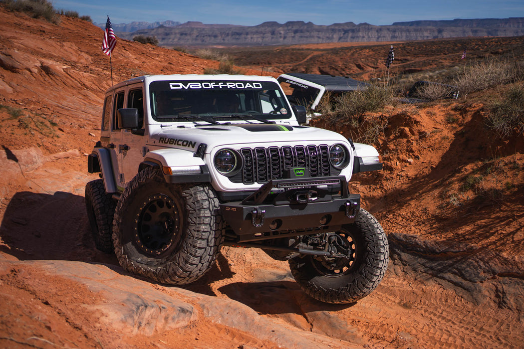 DV8 Offroad 2007-2026 Jeep Wrangler & Gladiator FS-25 Stubby Front Bumper – installed on vehicle, image 2 of 20