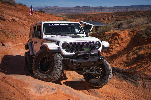 DV8 Offroad 2007-2026 Jeep Wrangler & Gladiator FS-25 Stubby Front Bumper – installed on vehicle, image 2 of 20