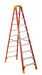 Vestil FBSL-10 Fiberglass Step Ladder 10 Step 300 lb. Capacity Orange