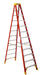 Vestil FBSL-12 Fiberglass Step Ladder 12 Step 300 lb. Capacity Orange