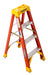 Vestil FBSL-4 Fiberglass Step Ladder 4 Step 300 lb. Capacity Orange