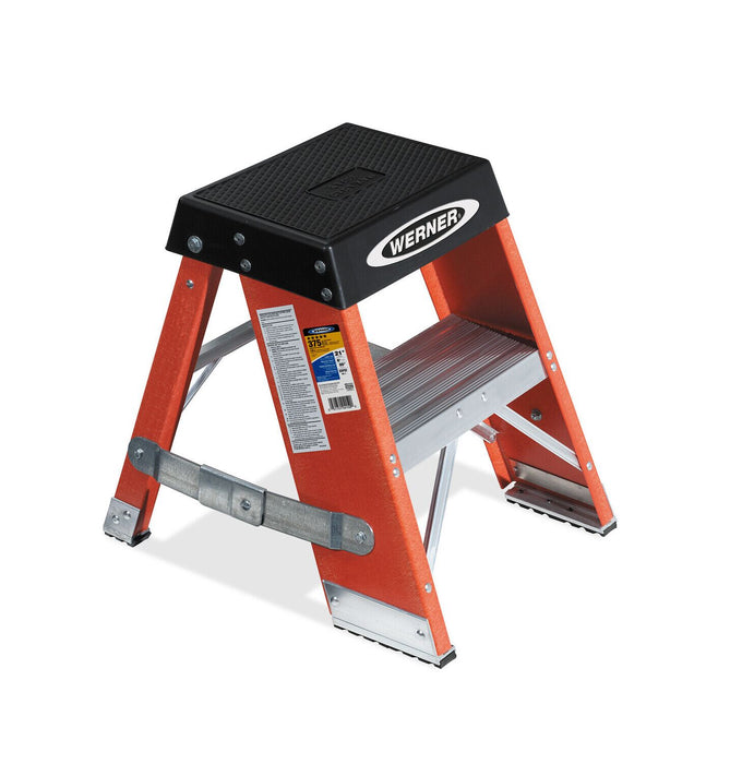 Vestil FBSS-2 Fiberglass Industrial Step Stand 2 Step 300 lb. Capacity Orange