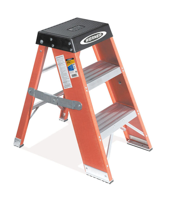 Vestil FBSS-3 Fiberglass Industrial Step Stand 3 Step 300 lb. Capacity Orange
