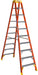Vestil FBTFL-10 Fiberglass Twin Front Ladder 10 Step 300 lb. Capacity Orange