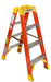 Vestil FBTFL-4 Fiberglass Twin Front Ladder 4 Step 300 lb. Capacity Orange