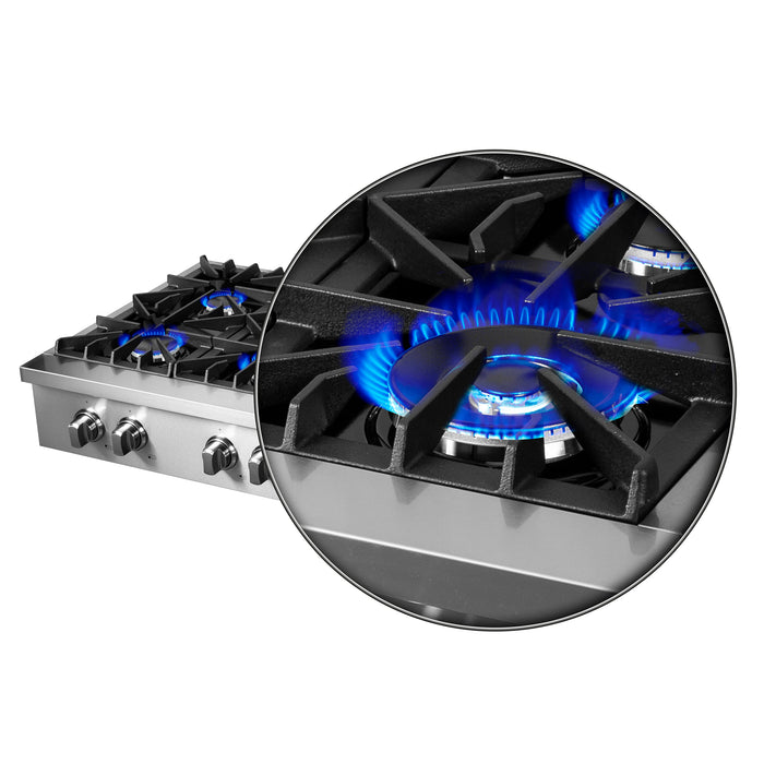 Forno Lseo 48-Inch Gas Rangetop, 8 Burners, Griddle in Stainless Steel (FCTGS5737-48)