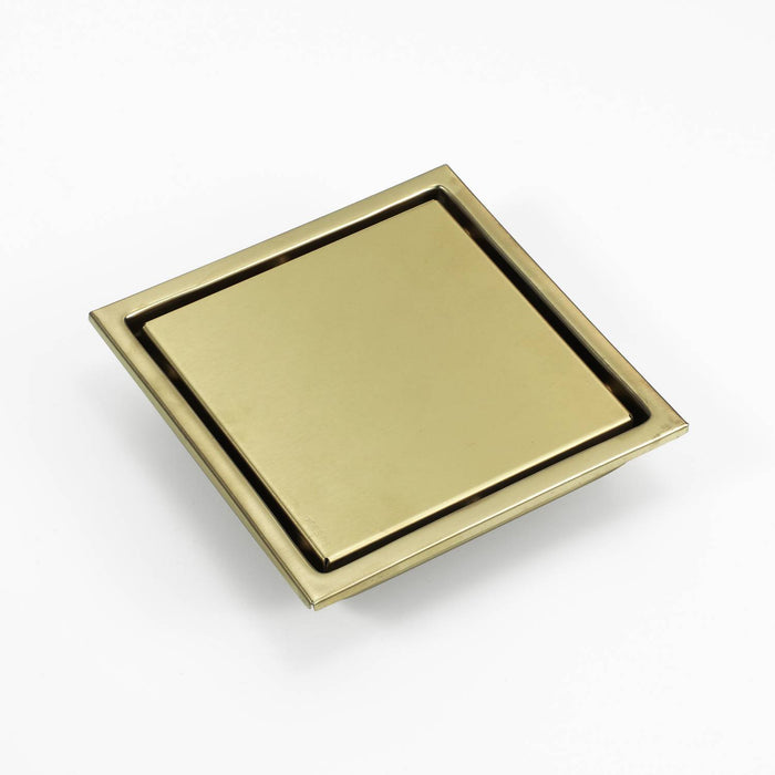 wonderland shower inc Brushed Gold stainless floor drain 6x6inch - Detail View 2