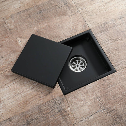 wonderland shower inc Matte Black stainless floor drain 6x6inch Shower Accessory