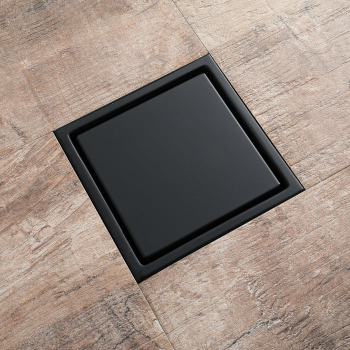 wonderland shower inc Matte Black stainless floor drain 6x6inch Shower Accessory - Dimensions