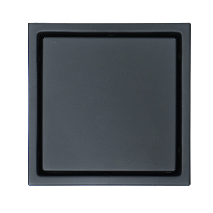 wonderland shower inc Matte Black stainless floor drain 6x6inch Shower Accessory - Detail View