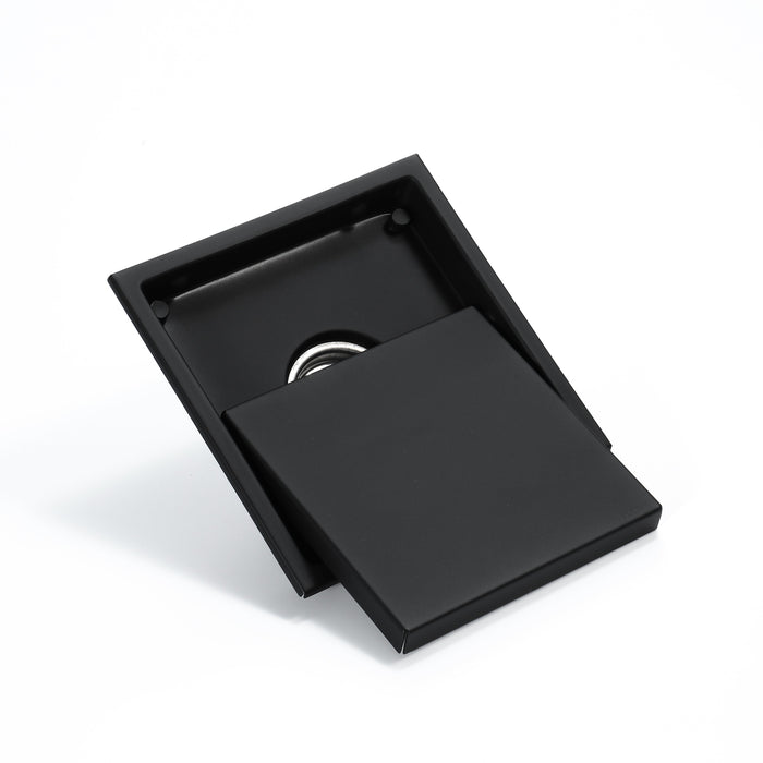 wonderland shower inc Matte Black stainless floor drain 6x6inch Shower Accessory - Close-Up