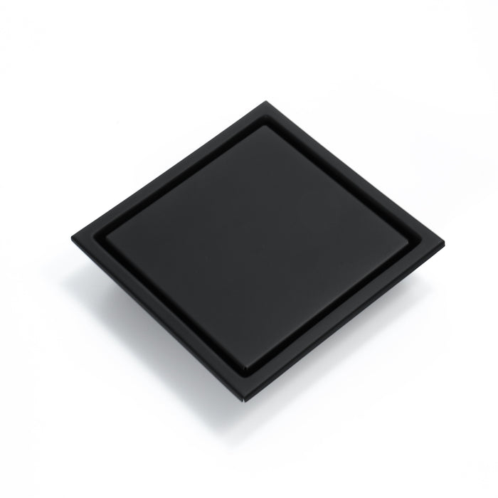 wonderland shower inc Matte Black stainless floor drain 6x6inch Shower Accessory - Lifestyle View