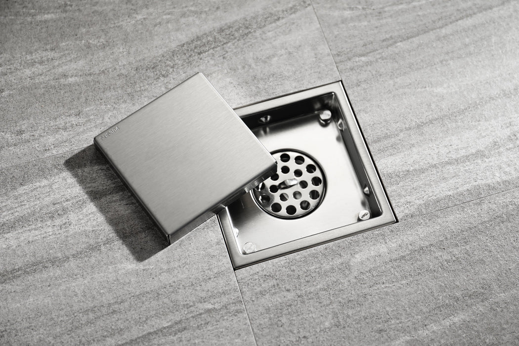 wonderland shower inc Brushed nickel stainless floor drain 6x6inch - Product Image 7