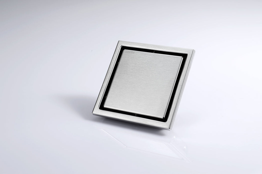 wonderland shower inc Brushed nickel stainless floor drain 6x6inch - Product Image 6