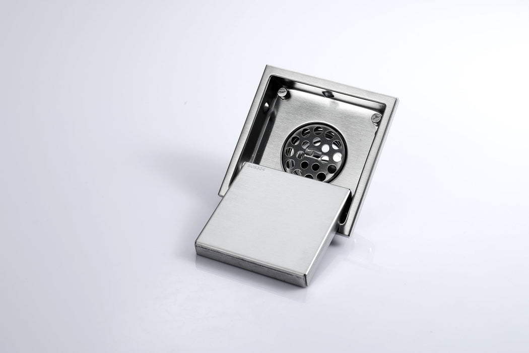 wonderland shower inc Brushed nickel stainless floor drain 6x6inch - Product Image 5