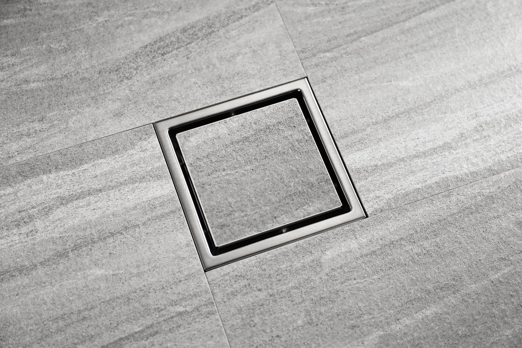 wonderland shower inc Brushed nickel stainless floor drain 6x6inch - Alternate View