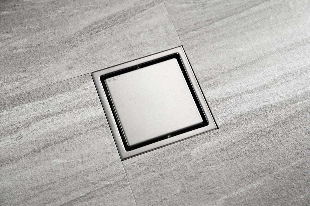 wonderland shower inc Brushed nickel stainless floor drain 6x6inch - Product Image 8