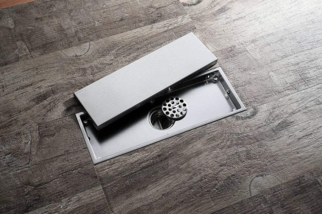 wonderland shower inc Brushed nickel stainless floor drain 11.8inch x 4.3 inch - Product Image 5