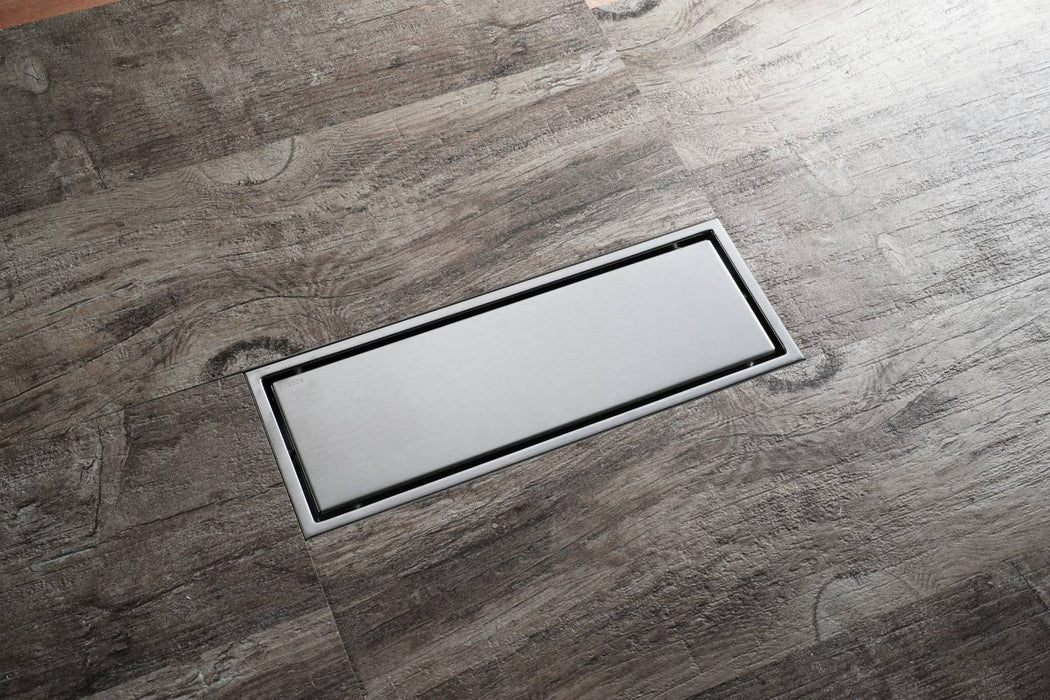wonderland shower inc Brushed nickel stainless floor drain 11.8inch x 4.3 inch - Detail View 2