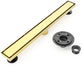 Brushed gold Linear shower drain stainless steel material 24 inch with tile insert 2-in-1 cover with hair strainer and adjustment feet - side view