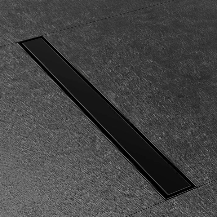 wonderland shower inc matte black Linear shower drain stainless steel material 24 inch with tile insert 2-in-1 cover with...