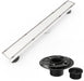 wonderland shower inc matte black Linear shower drain stainless steel material 24 inch with tile insert... - Dimensions