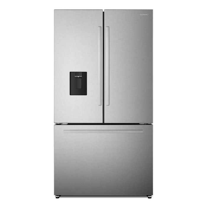 Cosmo 4-Piece Appliance Package - 30-Inch Gas Range, Under Cabinet Range Hood, Dishwasher and Refrigerator with Water Dispenser in Stainless Steel (COS-4PKG-729) Cosmo