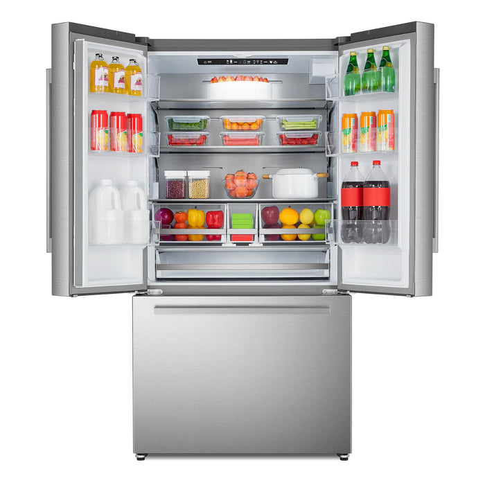 Cosmo 4-Piece Appliance Package - 36-Inch Dual Fuel Range, Wine Cooler, Dishwasher and Refrigerator with Water Dispenser in Stainless Steel (COS-4PKG-641) Cosmo