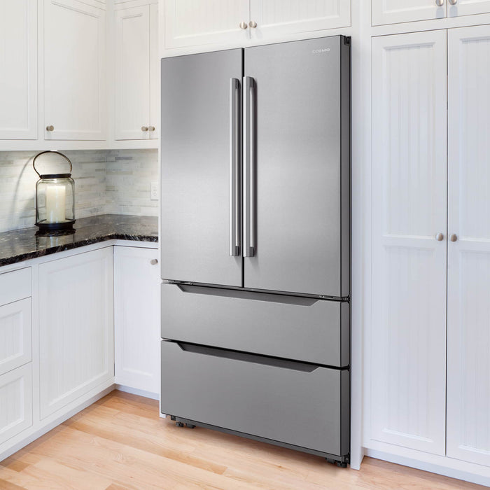 Cosmo 4-Piece Appliance Package - 30-Inch Gas Range, Wall Mount Range Hood, Dishwasher and Refrigerator in Stainless Steel (COS-4PKG-153) Cosmo