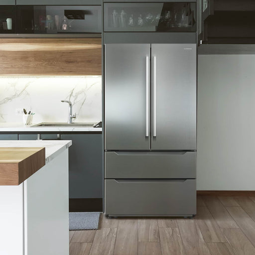Cosmo 36-Inch 22.5 Cu. Ft. French Door Refrigerator with Pull Handle in Stainless Steel (COS-FDR225RHSS-G) Cosmo