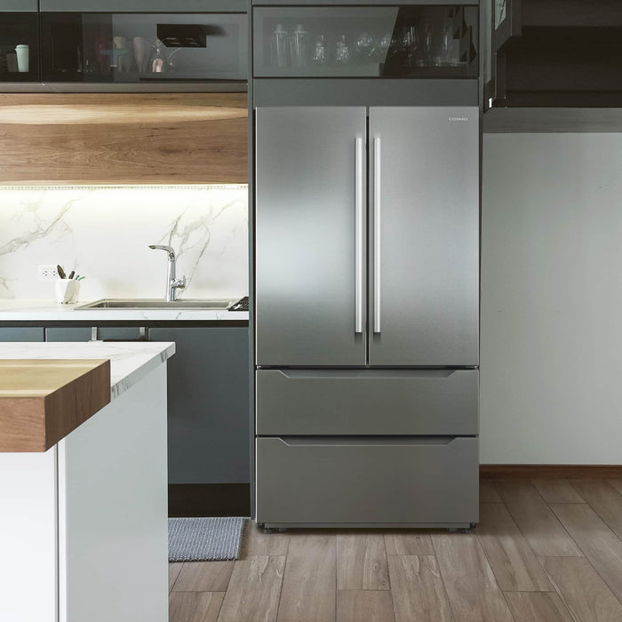 Cosmo 4-Piece Appliance Package - 30-Inch Dual Fuel Range, Island Range Hood, Dishwasher and Refrigerator in Stainless Steel (COS-4PKG-184) Cosmo
