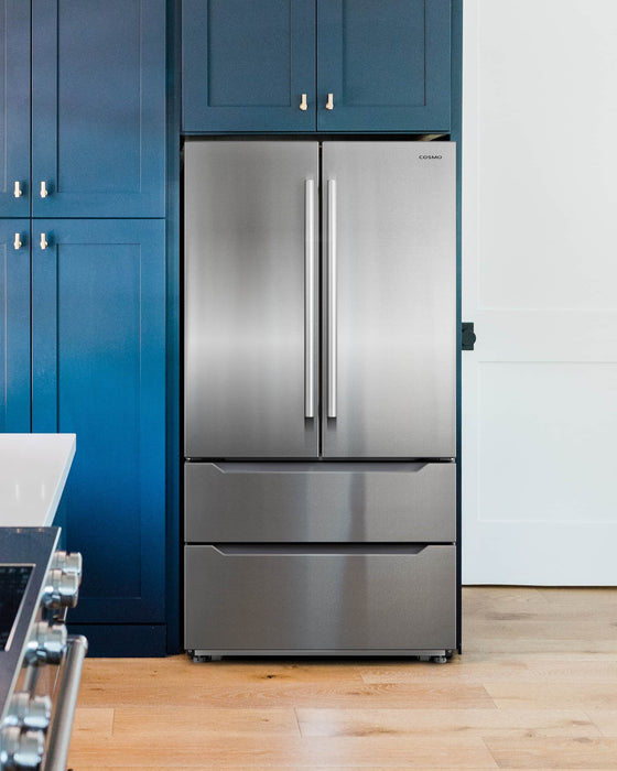 Cosmo 4-Piece Appliance Package - 30-Inch Gas Range, Under Cabinet Range Hood, Dishwasher and Refrigerator in Stainless Steel (COS-4PKG-254) Cosmo