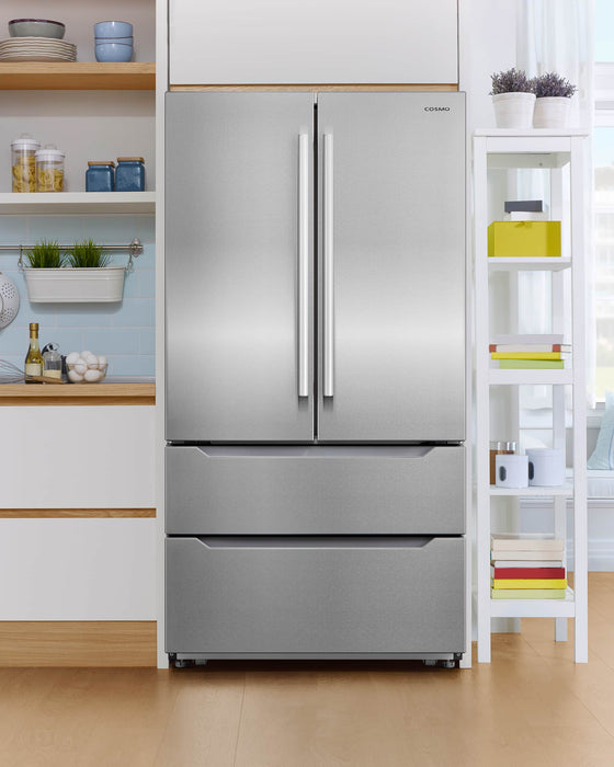 Cosmo 4-Piece Appliance Package - 30-Inch Electric Cooktop, Refrigerator, Wall Oven and Microwave Drawer in Stainless Steel (COS-4PKG-287) Cosmo