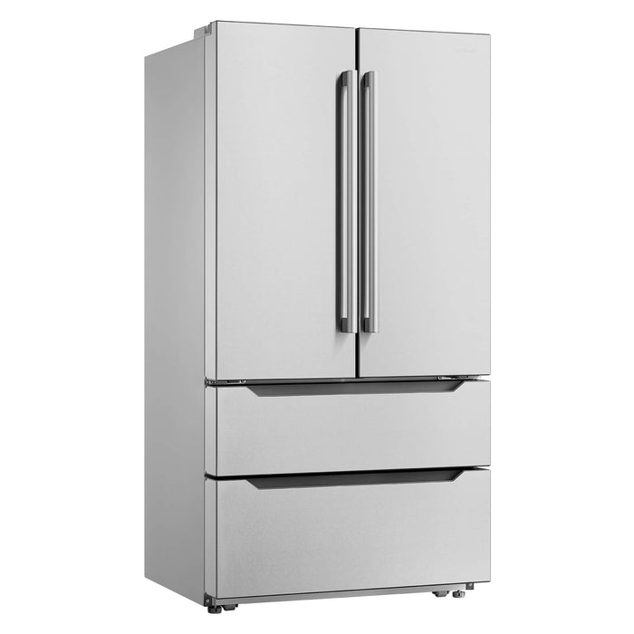 Cosmo 4-Piece Appliance Package - 30-Inch Dual Fuel Range, Island Range Hood, Dishwasher and Refrigerator in Stainless Steel (COS-4PKG-190) Cosmo