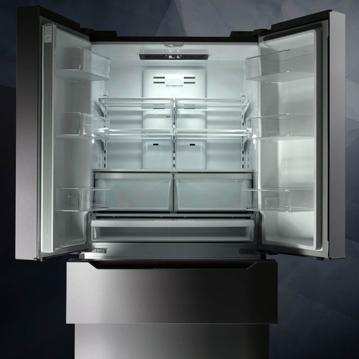 Cosmo 4-Piece Appliance Package - 30-Inch Dual Fuel Range, wall Mount Range Hood, Dishwasher and Refrigerator in Stainless Steel (COS-4PKG-044) Cosmo