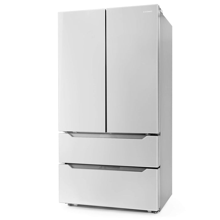 Cosmo 4-Piece Appliance Package - 30-Inch Dual Fuel Range, Under Cabinet Range Hood, Dishwasher and Refrigerator in Stainless Steel (COS-4PKG-035) Cosmo