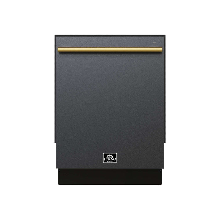 Forno Romano Espresso 24-Inch Black Built-In Dishwasher - Front Detail