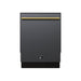 Forno Romano Espresso 24-Inch Black Built-In Dishwasher - Front with Antique Brass Handle