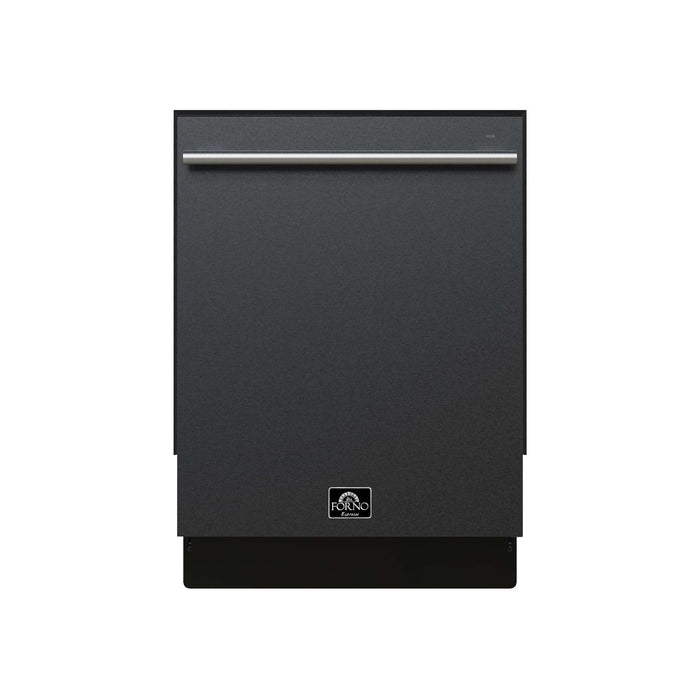 Forno Romano Espresso 24-Inch Black Built-In Dishwasher - Front View