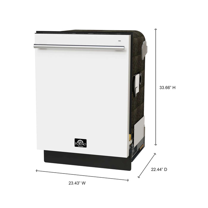 Forno Romano Espresso 24-Inch White Built-In Dishwasher - Dimensions Diagram