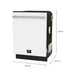Forno Romano Espresso 24-Inch White Built-In Dishwasher - Dimensions Diagram