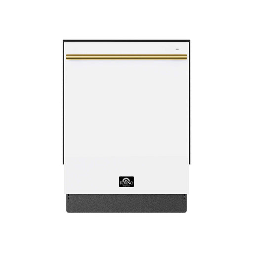 Forno Romano Espresso 24-Inch White Built-In Dishwasher - Front Detail