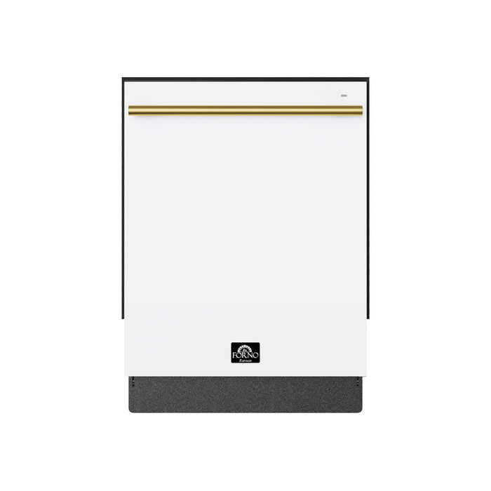 Forno Romano Espresso 24-Inch White Built-In Dishwasher - Front Detail