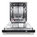 Forno Espresso Pozzo 24-Inch Built-In Tall Tub Top Control Dishwasher, 49 dBA, in Black with Antique Brass Handle (FDWBI8067-24BLK) FORNO