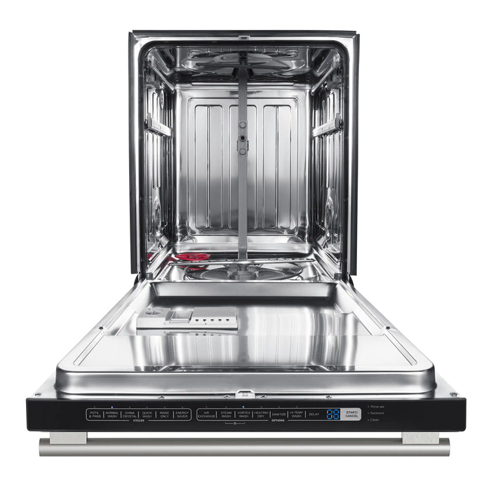 Forno 3-Piece Appliance Package - 30-Inch Leonardo Espresso Electric Range, Refrigerator, & Dishwasher in White with Stainless Steel Handle (FBDL-007-03US)