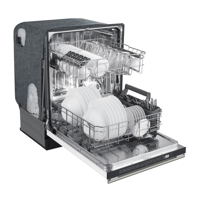 Forno Espresso Pozzo 24-Inch Built-In Tall Tub Top Control Dishwasher, 49 dBA, in White with Antique Brass Handle (FDWBI8067-24WHT) FORNO